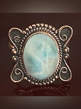 Larimar Copper Ring Size 11 Southwest Style Jewelry
